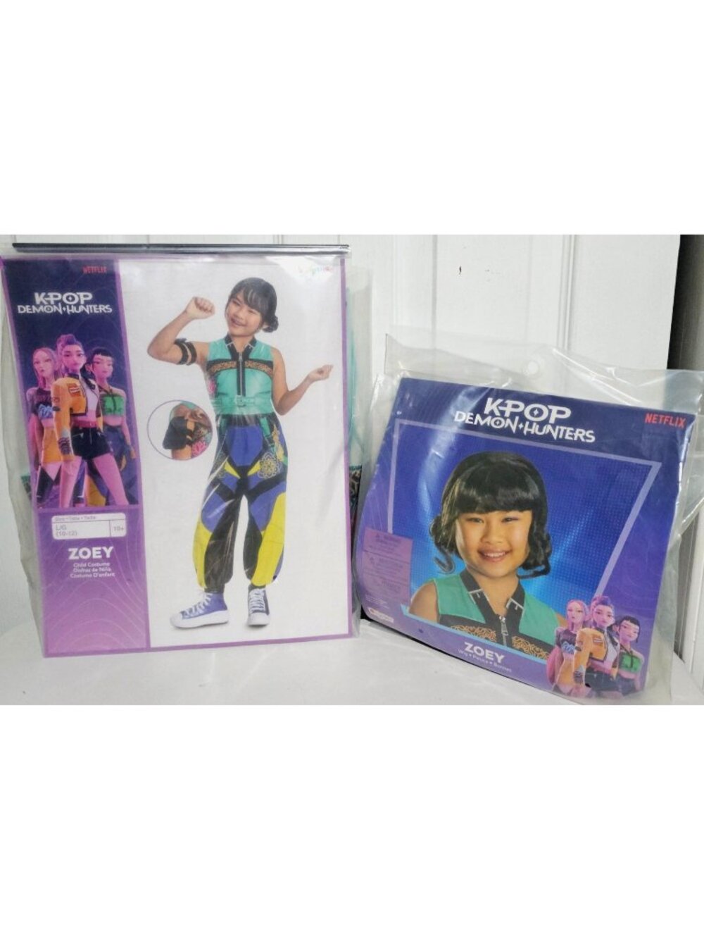 KPop Demon Hunters Zoey Costume Girls (10-12) Wig Halloween Netflix Kids NEW
